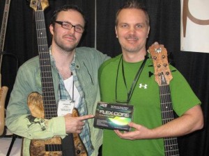 Mike Pope (pictured on the right) showing off the FlexCore at NAMM 2012