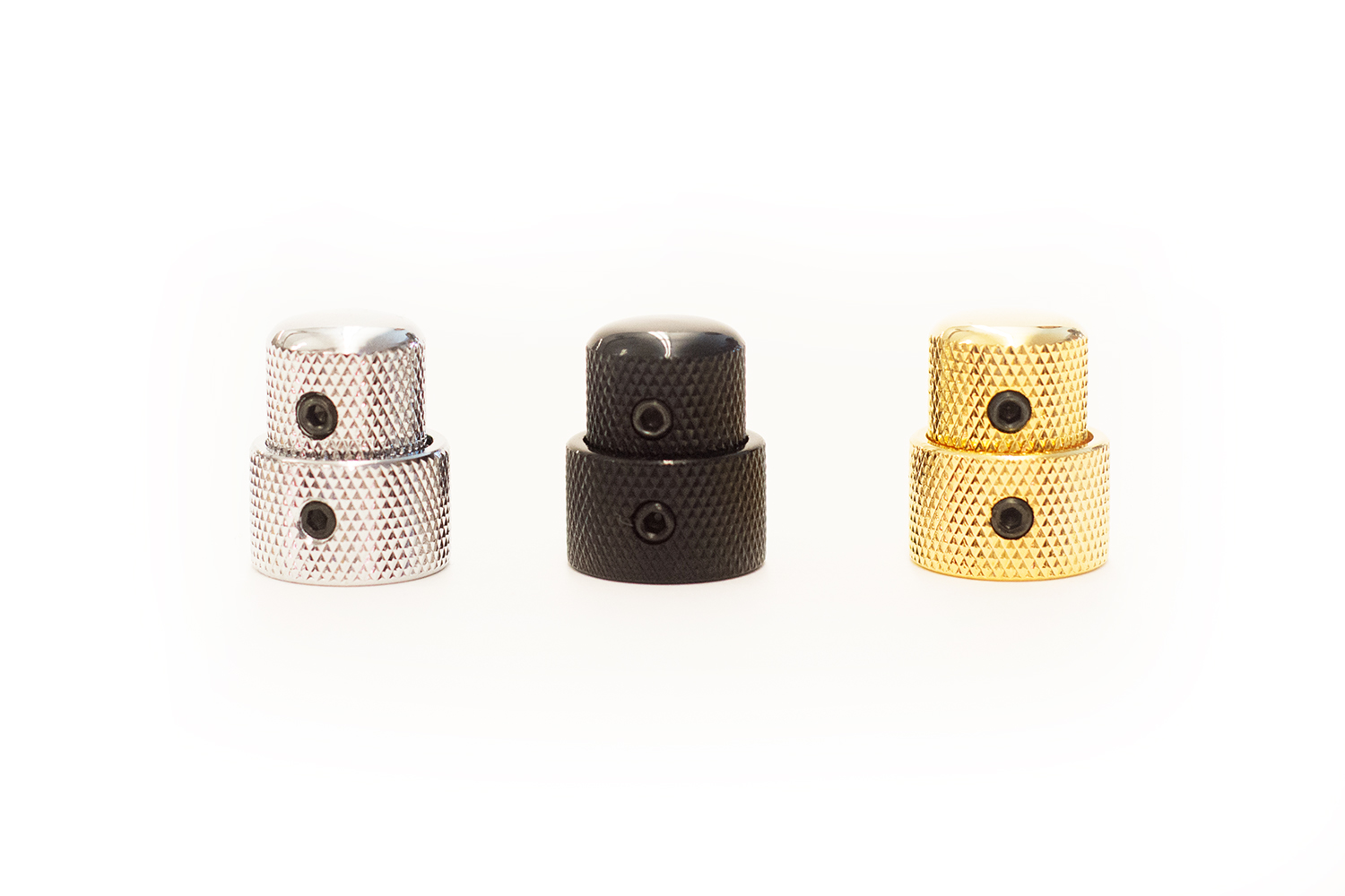 thumbnail image 2 of Guitar Bass Dome Knobs White Shell Top 6mm Gold Metal Volume Tone Control For Electric Guitar 2 of 14